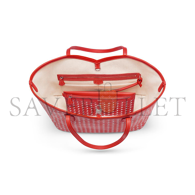M0ynt red white canvas monogram tote bag winsert for ci3001-0320 (32*27.5*14cm)